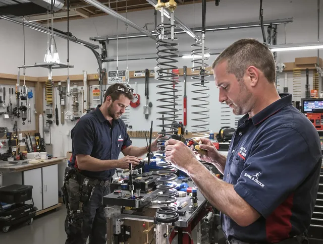 Garage door spring repair service by Belmont Garage Door Repair in Belmont